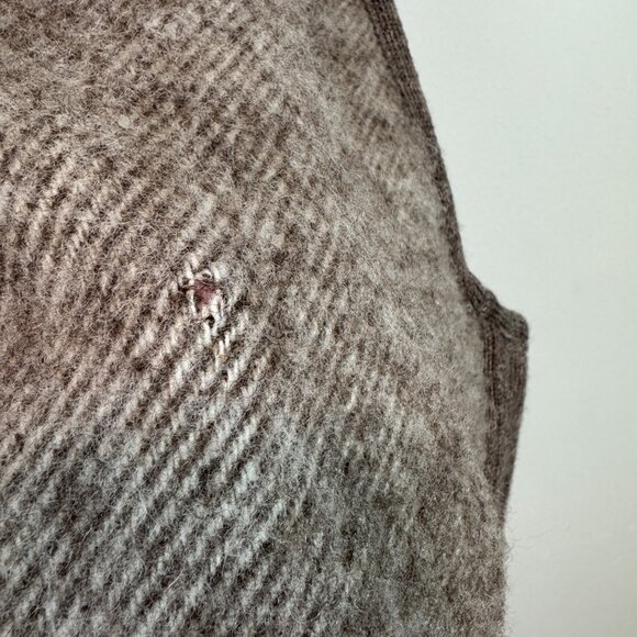 Rusk & Finch 100% Pure Wool Vest New Zealand Zip Front Sweater long brown XL - Picture 9 of 11